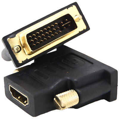 DVI-I Male (24+5 pin) to HDMI Female (19-pin) HD HDTV Monitor Display Adapter