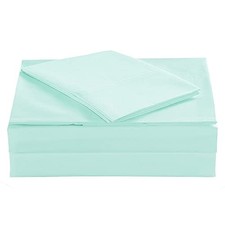 100% Cotton Percale Sheets Size - 200 Thread Count, Queen Sea Foam Green