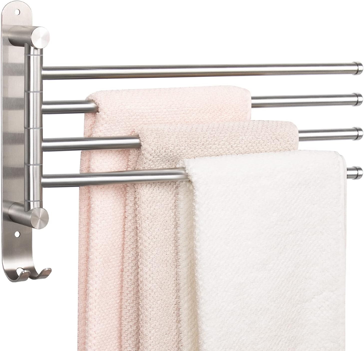 NearMoon Swivel Towel Rack, Thicken SUS304 Stainless Steel Brushed Nickel 