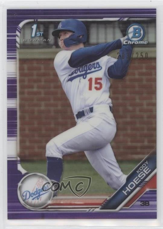 2019 Bowman Draft Chrome Purple Refractor 203/250 Kody Hoese #BDC-187 6tw