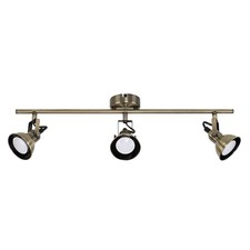 Image of Modern 3 Way Adjustable Domed Heads Ceiling Spotlight in an Antique Brass Finish