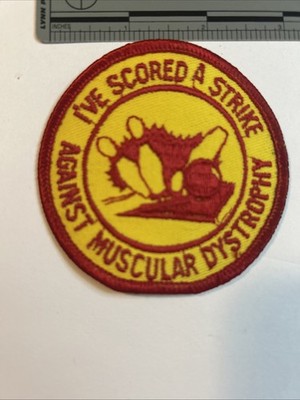 Vintage Scored a Strike Against Muscular Dystrophy Patch, Unused Bowling Pins