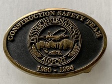 Denver International Safety Team Brass Belt Buckle 1994