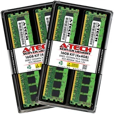 A-Tech 16GB 4x 4GB 1Rx4 PC3-10600R DDR3 1333 MHz ECC RDIMM REG Server Memory RAM