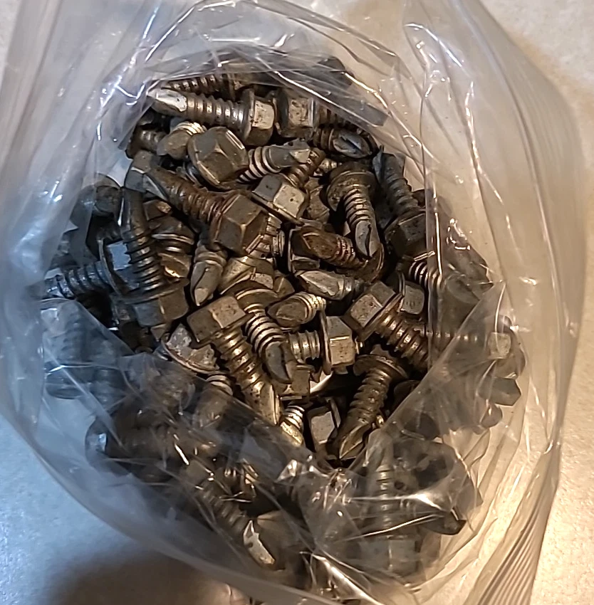 Tornillos autoperforantes de 1/4-14 X 3/4 pulgadas #14 cantidad 100 zinc 3/8 pulgadas cabezal de arandela hexagonal Foto 2 de 4