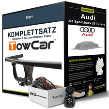 Für AUDI A3 Sportback 8V Anhängerkupplung starr +eSatz 7pol 07.2016-10.2020 NEU