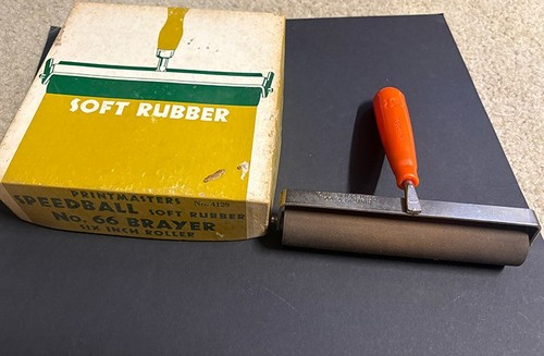 VTG Original Soft Rubber Speedball Art Roller PrintMasters 4129 Brayer No. 66