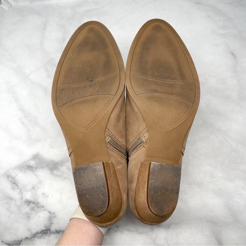 Franco Sarto Ricki Nubuck Leather Low Ankle Booties Boots Minimalist Boho Tan 10 - Picture 9 of 10