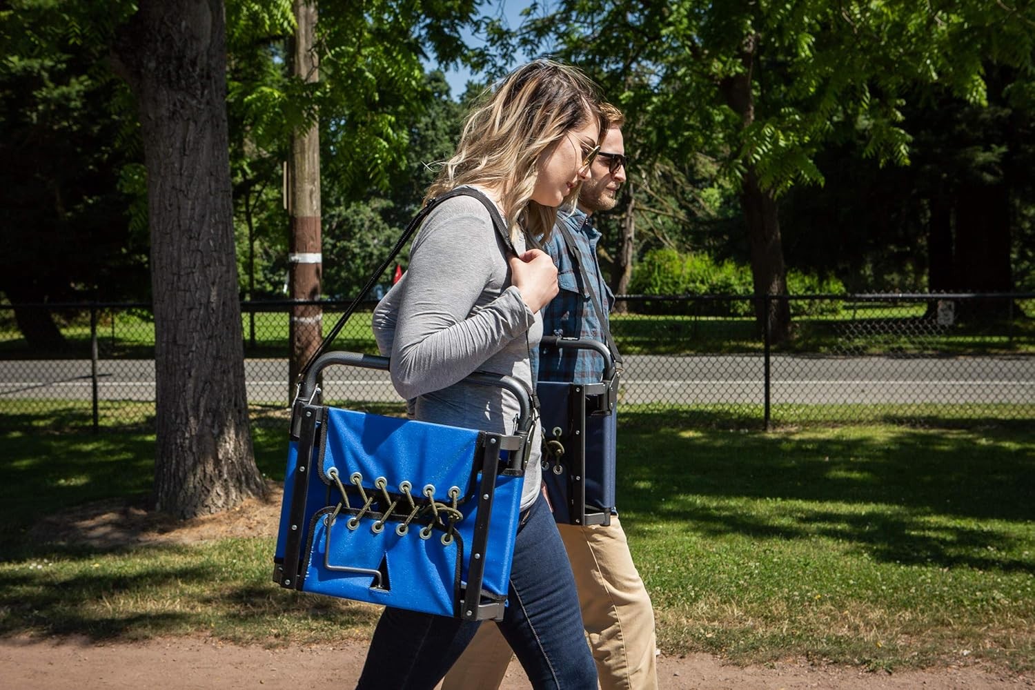 Cascade Mountain Tech Portable Folding Steel Stadium Seats Regular 17", Black 