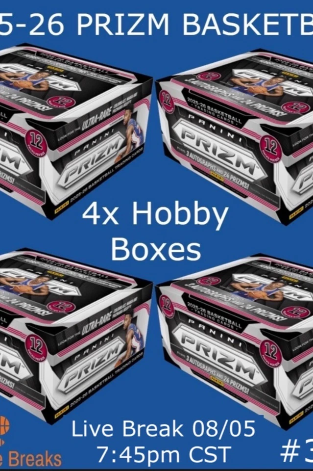 2025-26 PANINI PRIZM BASKETBALL - 4x Hobby Box LIVE BREAK 3298