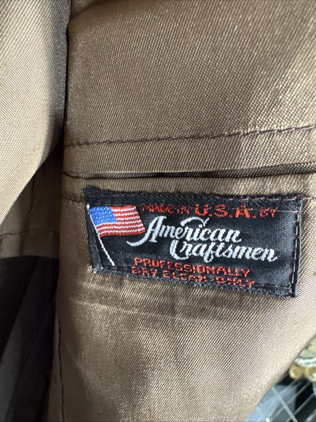 @@ Vintage American Craftsman 40R Chocolate 2 Piece Suit 33x31 Gaberdine Poly