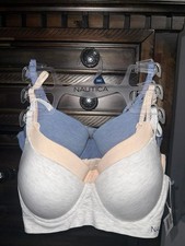 Nautica 2-Pack Women s T-Shirt Bras 36C Underwired Gray Blue Beige
