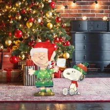Charlie Brown & Snoopy 2D Lighted Outdoor Christmas Decoration