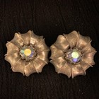Vintage Crystal Rhinestone Flower Clip on Earings Fancy Fashion  — photo 1