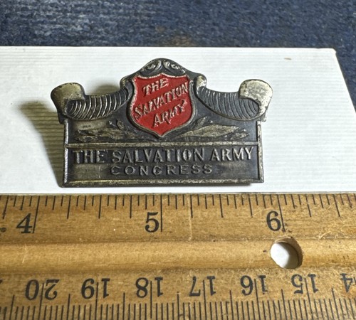 rare vintage antique THE SALVATION ARMY CONGRESS metal badge 2” NICE