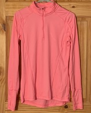 Danskin Now Semi Fitted Zip Dri More Yoga Shirt Women Thumb Holes Long Sleeves M