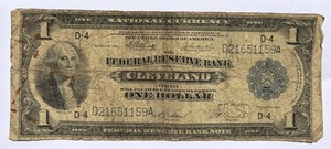1918 Federal Reserve Bank Note $1 One Dollar (Large Note) Cleveland - No Reserve