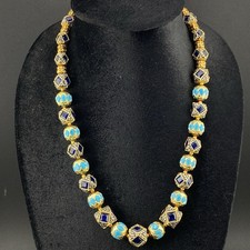 Stunning Indian Fashion Brass Beaded Designed Outstanding Multicolour Necklace