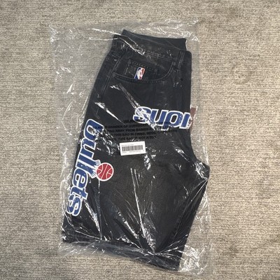 Black Supreme Mitchell and Ness + Bullets Denim Jeans. Men s Sz 32 brand new 