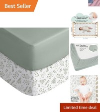 Baby Crib Sheets for Boys Girls, Fitted Crib Sheet 2 Pack for Standard Crib a...