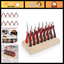 8-Piece Jewelry Pliers Set for Beading Crafting - Mini Wire Tools Kit with Hol