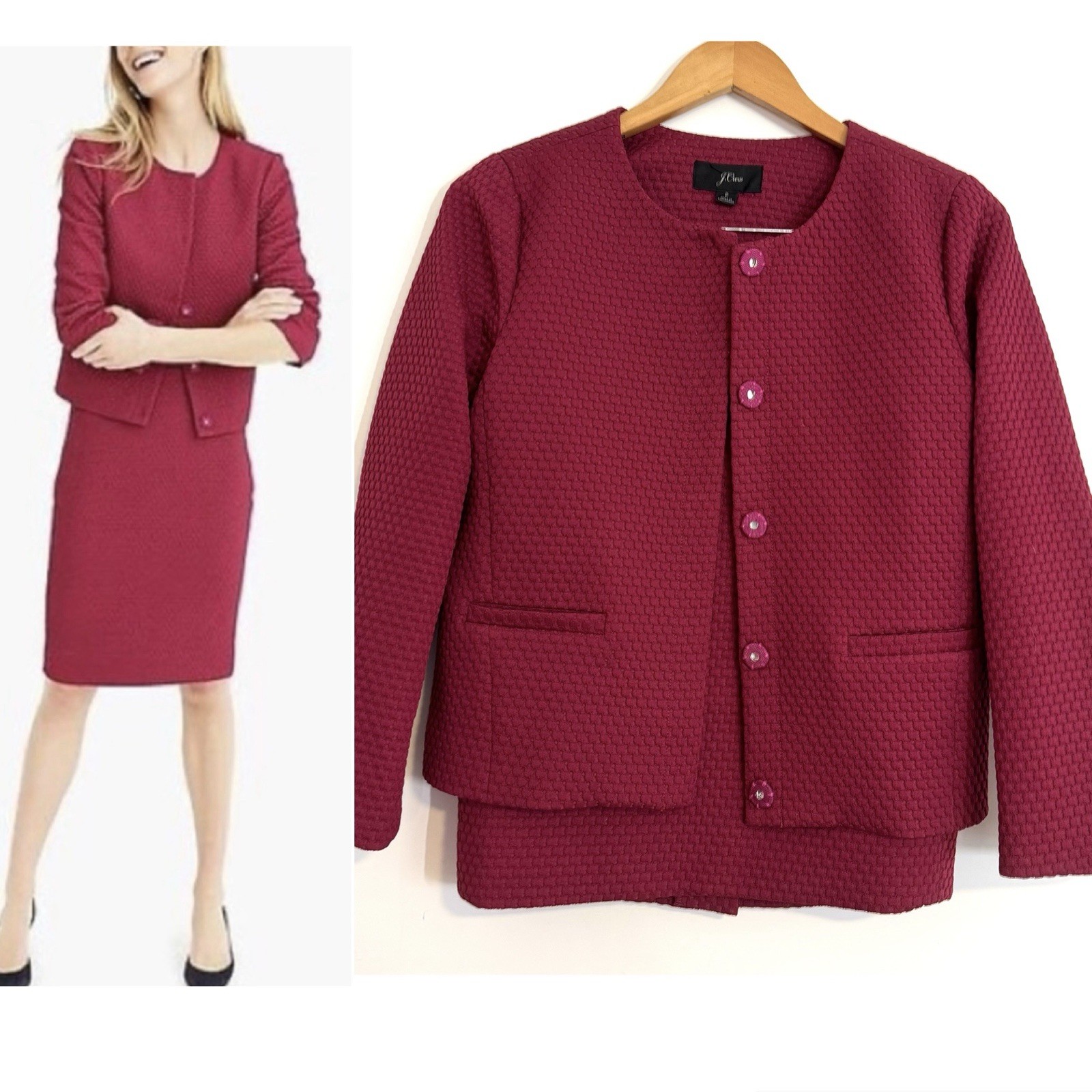 J. Crew Portfolio Jacket Matelasse & No. 2 Pencil Skirt Suit