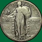 1927-S Standing Liberty Quarter Fine F Coin #35189