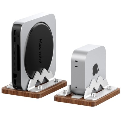 Walnut Wooden MacMini 2024 Stand for M4 M3 M2 M1 Micro Desktop Computer Host