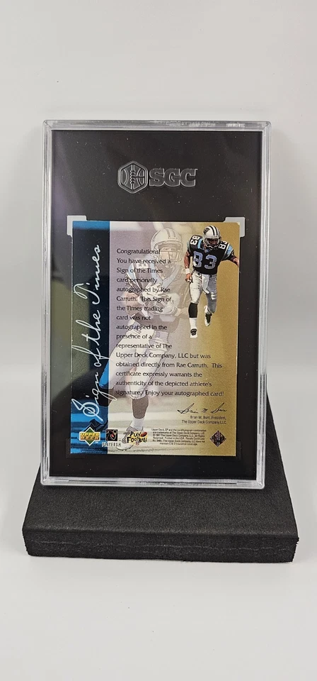 Rae Carruth Autographed Rookie Card Slabbed and Graded By SGC - Image 3 of 3