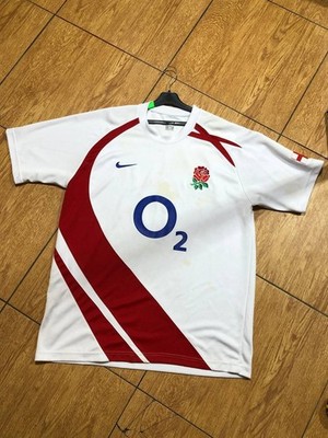 NIKE HERREN RUGBY UNION ENGLAND 2007/2009 HOME SHIRT TRIKOT MAILLOT GR XL