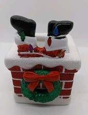NEW Bath Body Works CHRISTMAS SANTA IN CHIMNEY Ceramic Holiday Soap Holder