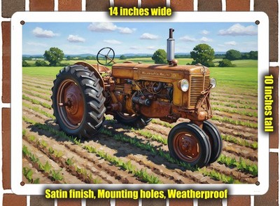 Metal Sign - 1950 Minneapolis Moline Tractor Oil Painting - 14x10