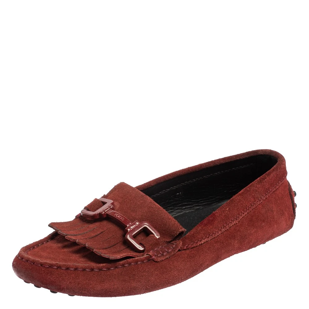 TOD’S Mocassini slip on Tod's bordeaux scamosciati nappa taglia 35 5