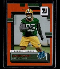 (8396) Devonte Wyatt #/95 2022 Donruss Jersey Number Rated Rookie RC Packers