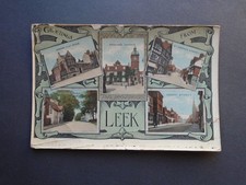 STAFFORDSHIRE:  MULTI-VIEWS GREETINGS FROM LEEK - PRINTED - POSTED 1917