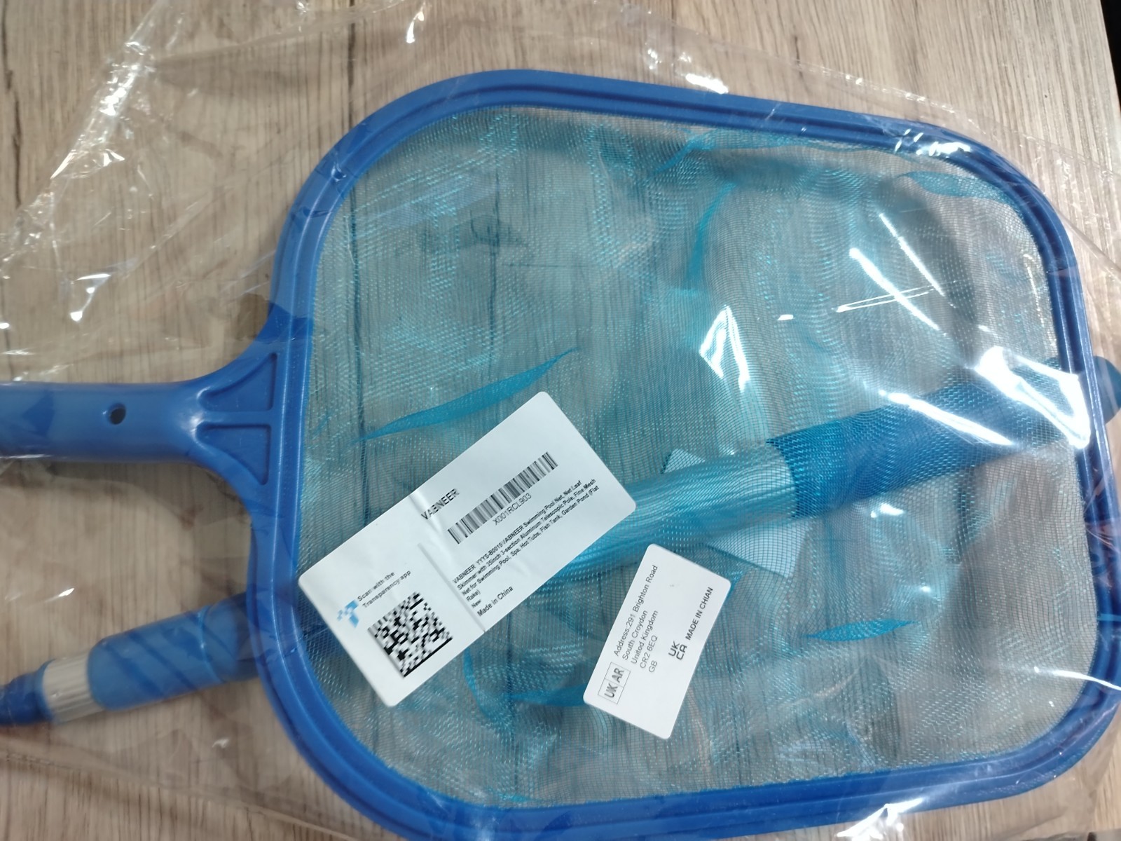 SWIMMING POOL DEBRIS LEAF SKIMMER THREE WAY TELESCOPIC MESH NET CLEANING POLE