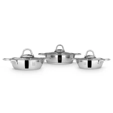 Serenk 6 Pieces Egg Pan Set, Stainless Steel 5", 6" and 7" Skillet Frying Pan