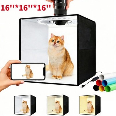16 in LED Photo Studio Light Box Portable Folding Photography Shooting Tent Kit