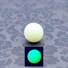 Tiny Uranium Glass Ball 10mm Undrilled White Custard Glass Marble