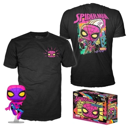 Funko Pop! Tees Marvel Spider-Man Blacklight Large
