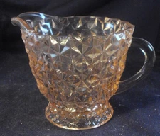 Jeannette Holiday creamer Buttons and Bows pink glass  B7