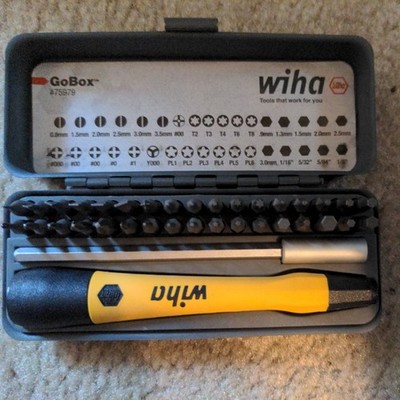Wiha 75979 36 Piece GoBox Electronics ESD Precision Micro Bit Set