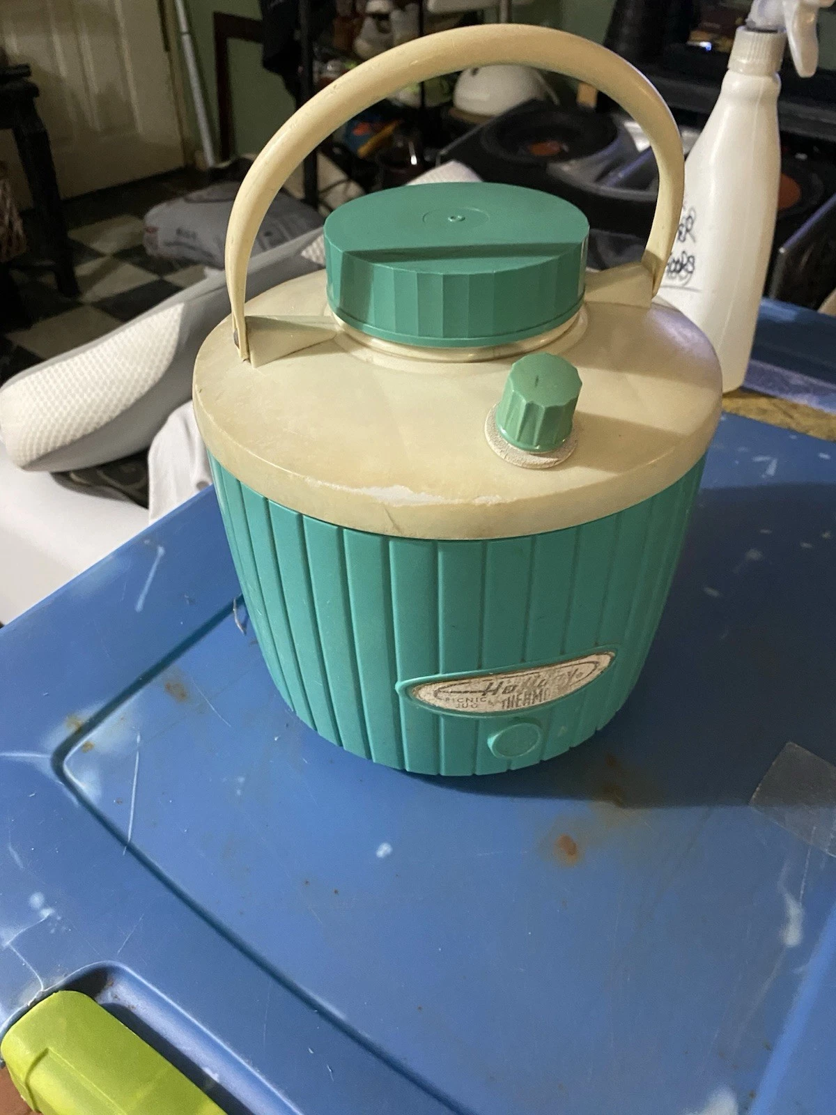 Vintage Holiday Picnic Jug By Thermos Retro Teal Drink Cooler
Opens in a new window or tab