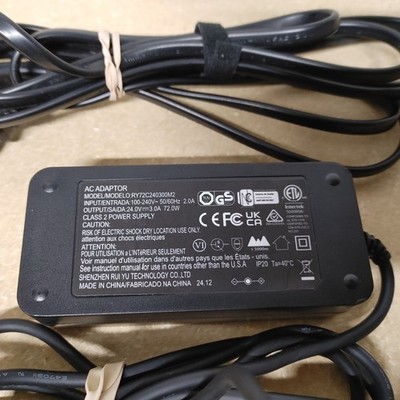 RY72A240300M2 24V 3A 5.5*2.1 AC Adapter Power Supply Charger.