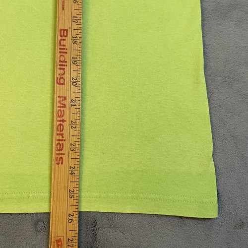 Vintage 90s Adidas T-Shirt Women’s Large Lime Green Athletic Streetwear USA Made - Picture 7 of 8