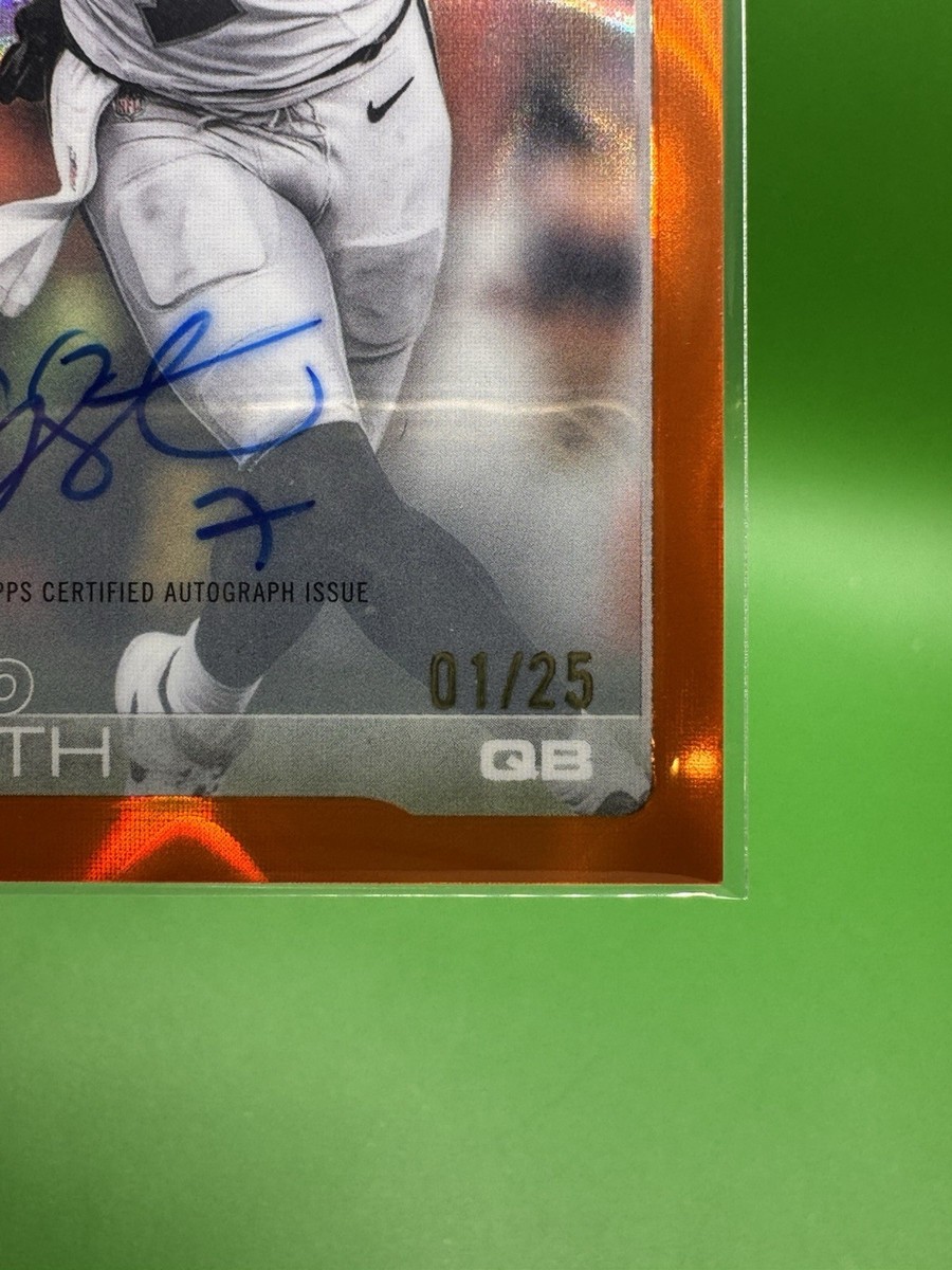 2025 Topps Chrome Geno Smith Autographed Orange Wave /25. First On