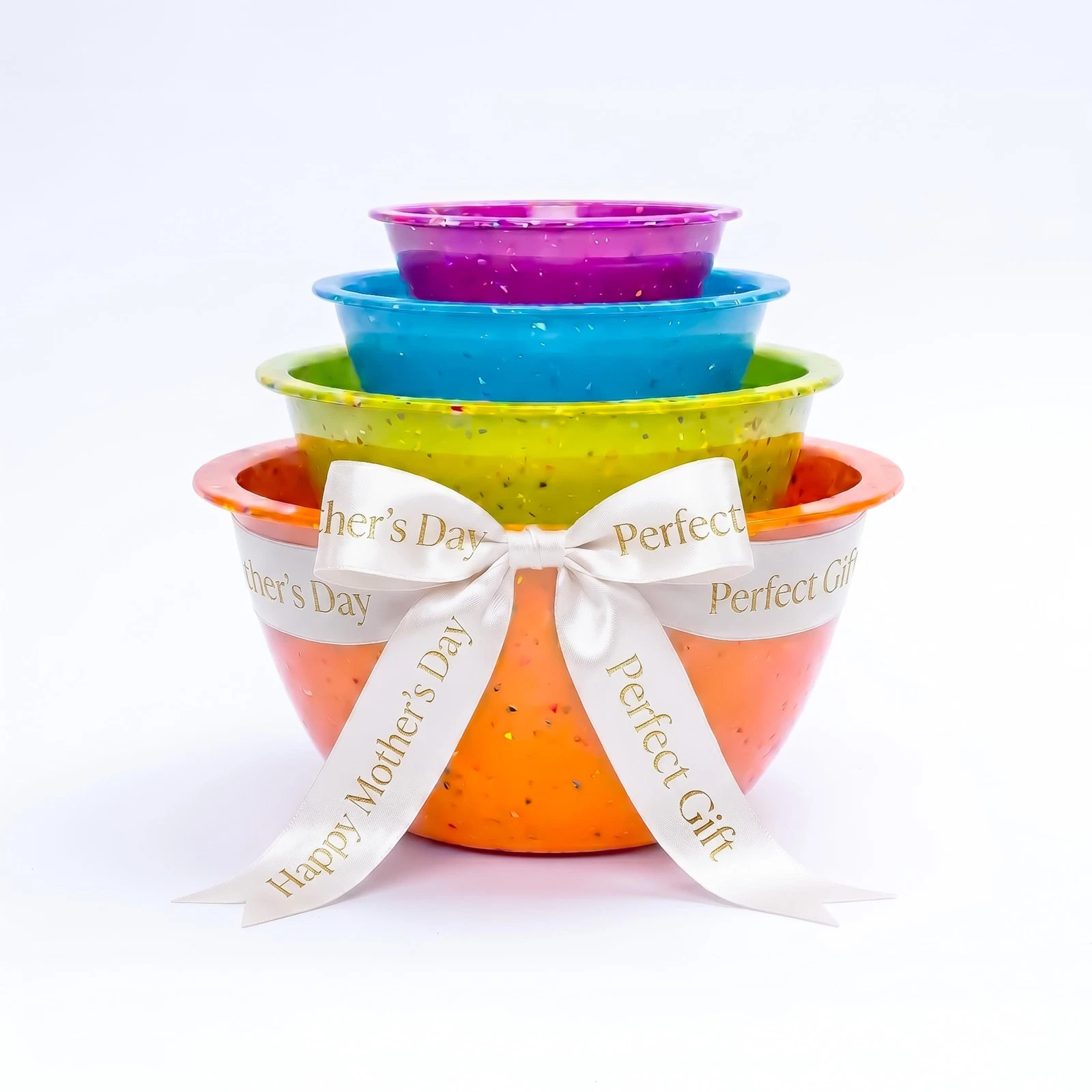 Confetti Nesting Mixing Bowls Set - 4-Piece Colorful Kitchen Bowls (18oz, 1.2...