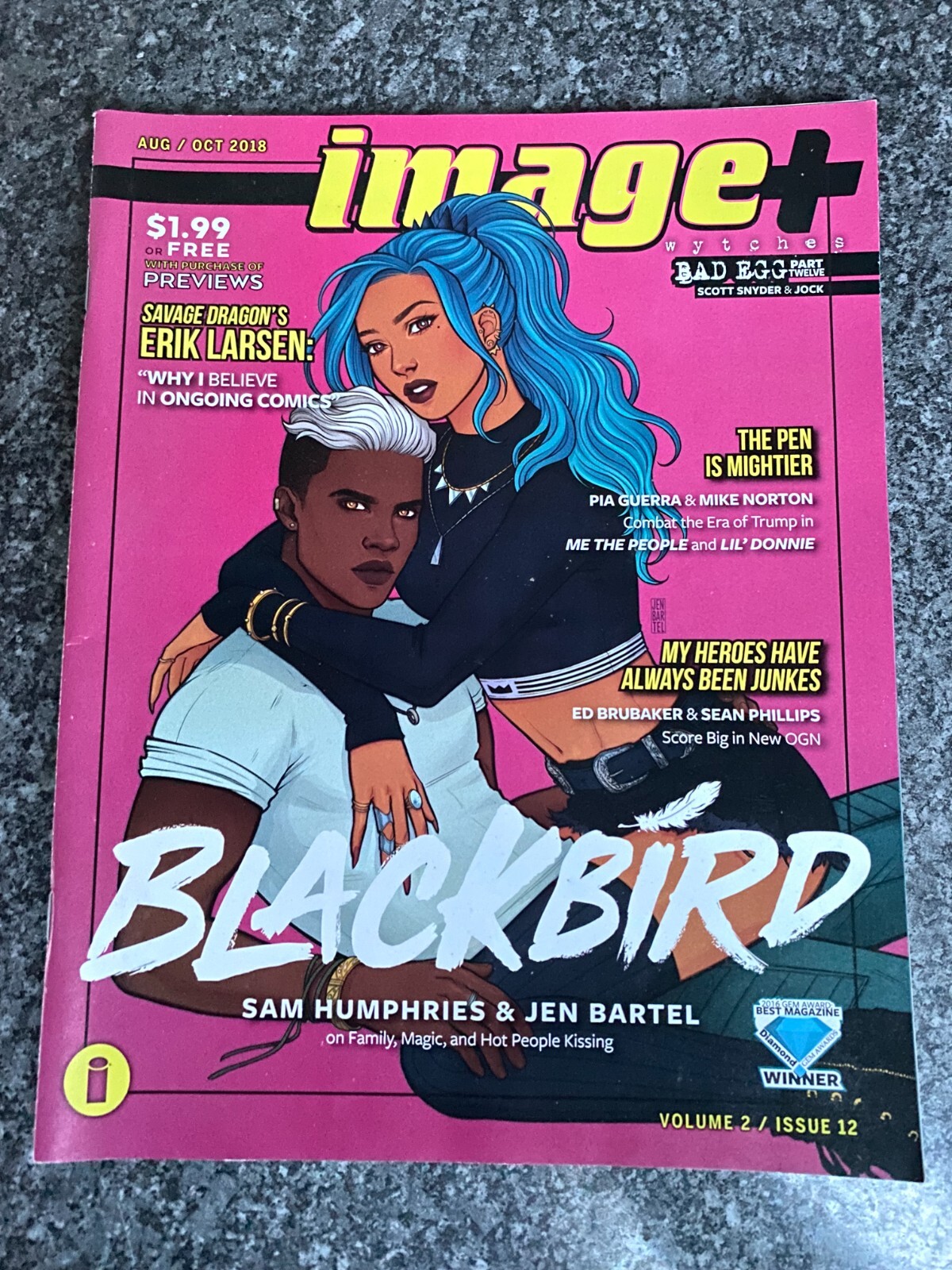 IMAGE+ AUG OCT 2018 VOL 2 ISSUE 12 ERIK LARSEN SAVAGE DRAGON ED BRUBAKER TRUMP