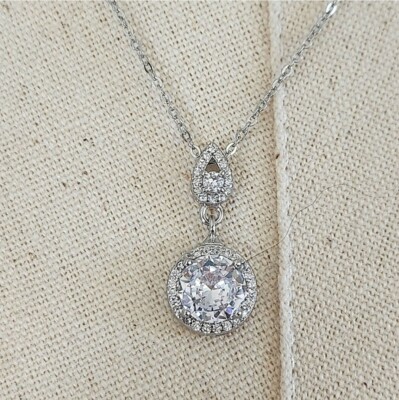 NWT Ryze White Frost Cubic Zirconia .925 Sterling Silver 18'' Necklace