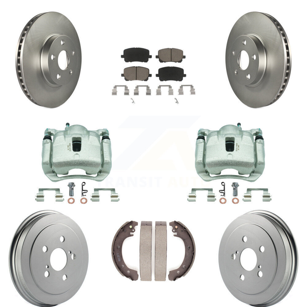 Front Rear Disc Brake Caliper Rotor Drum Ceramic Pad Kit for Toyota Corolla